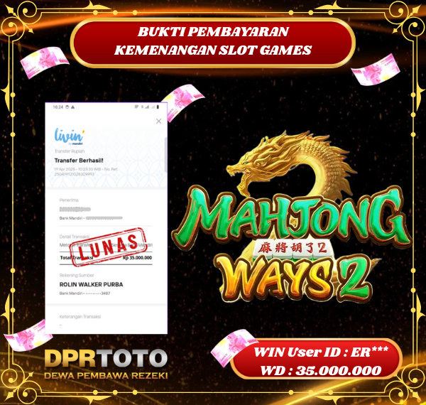 KEMENANGAN BESAR SLOT MAHJONG WAYS 2 Rp 35.000.000 - LUNAS